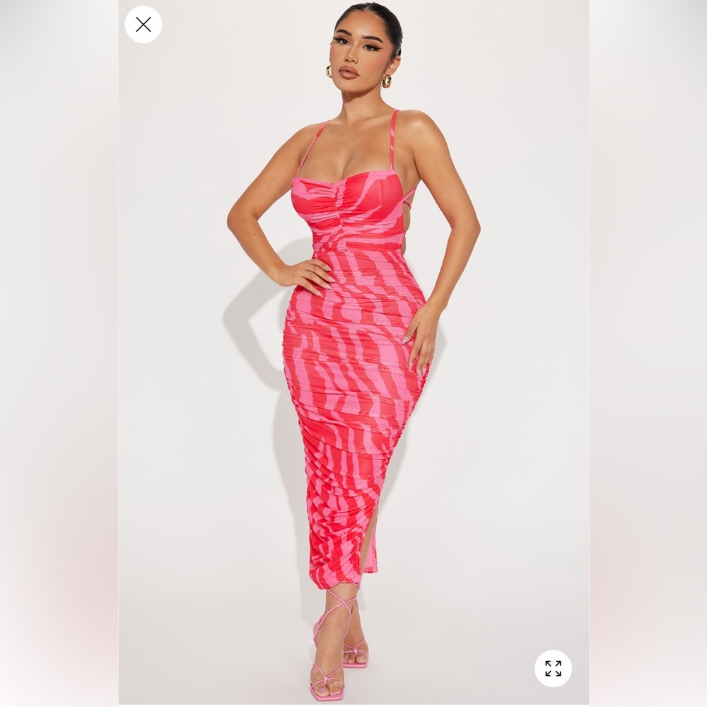 Vibrant Strapless Pink Dress